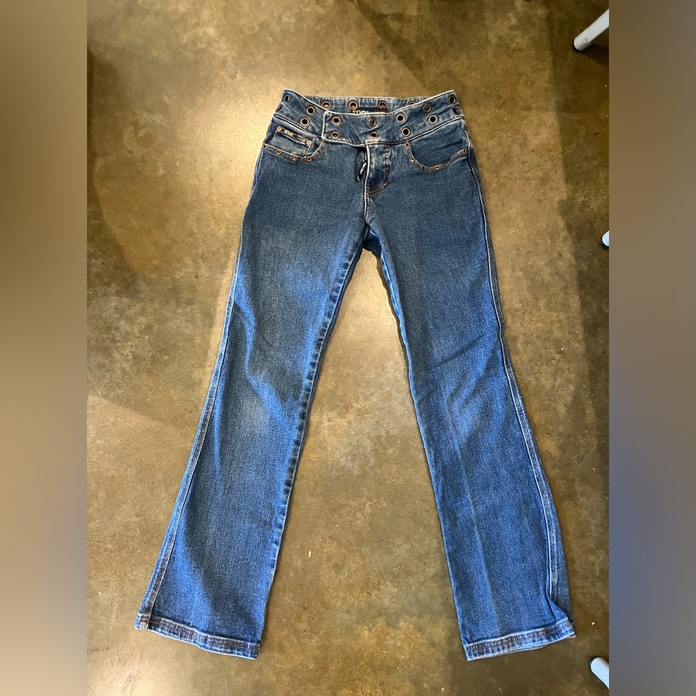 Y2K Revolt Built in Belt Buckle low rise jeans juniors